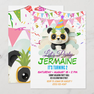 Folded Baby Panda Peek Invitation Cute Origami
