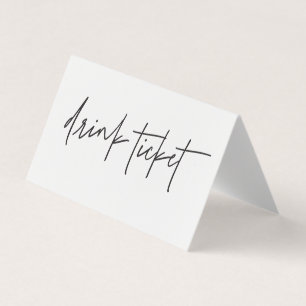Folded Bar Free Drink Ticket Wedding Card Token