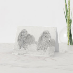 Folded Blank Greeting Card with Dachshunds