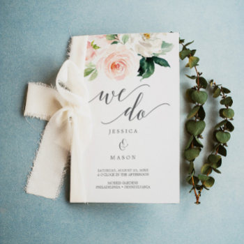 Folded Blush Floral Wedding Program Booklet Flyer by CreativeUnionDesign at Zazzle
