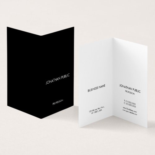 Folded Business Card Modern Elegant Simple Design