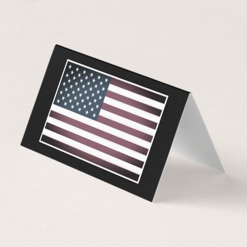 Folded business card template with American flag