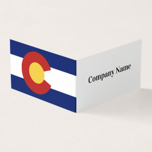 Folded business card template with Colorado flag