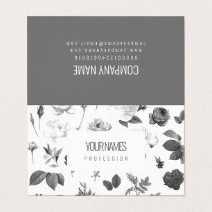 FOLDED BUSINESS CARD : "VINTAGE FLOWERS"