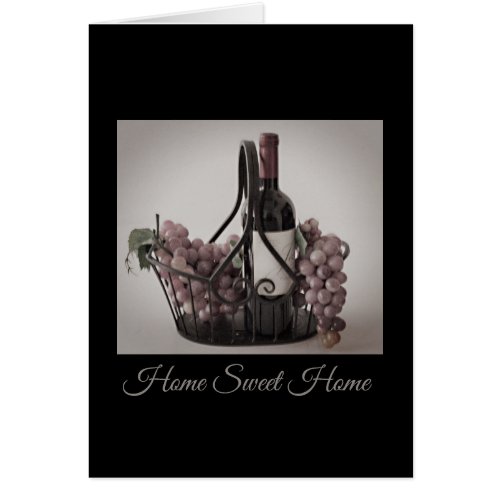 Folded Card Blank Basket of Wine  Grapes HSH