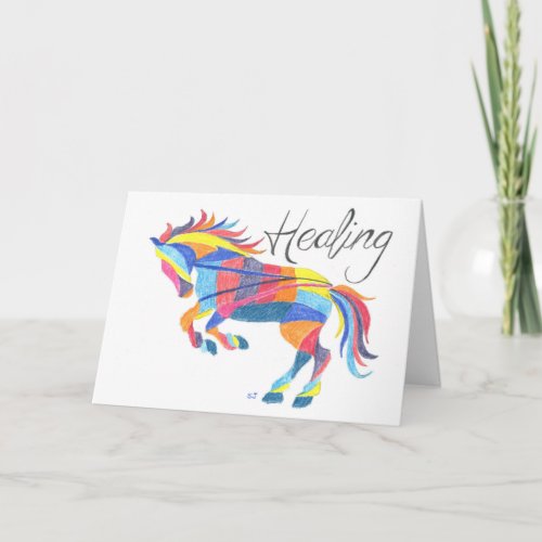Folded Card Healing Horse by Sherry Jarvis