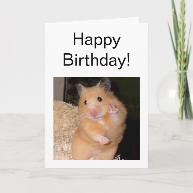 Folded Card Peace Hamster Meme (Front)