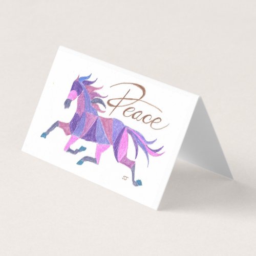 Folded Card Purple Peace Horse by Sherry Jarvis