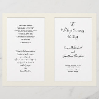 Folded Catholic Wedding Ceremony Program