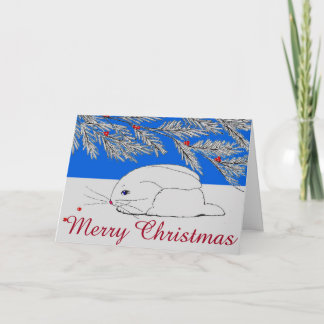 Folded Christmas Card 'Snow Bunny'