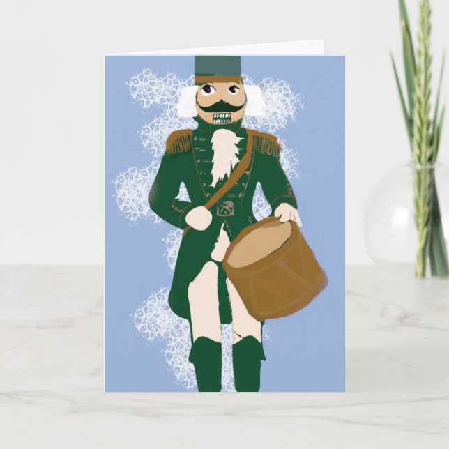 Folded Christmas Wish Frozen Blue Nutcracker Card (Front)