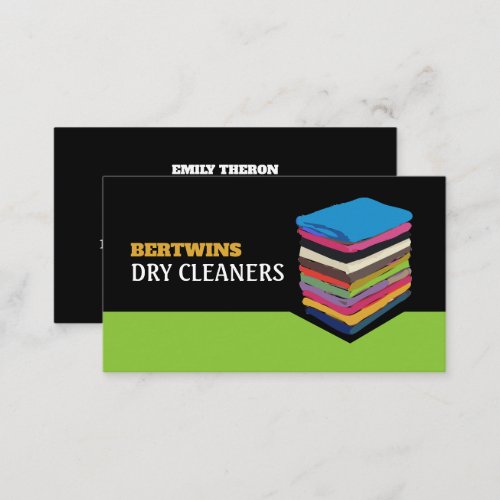 Folded Clothes Dry Cleaners Cleaning Service Business Card