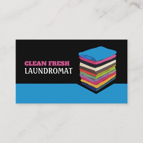 Folded Clothes Laundromat Cleaning Service Business Card