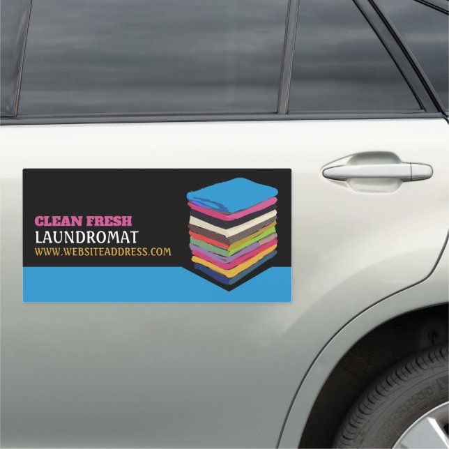 Folded Clothes, Laundromat, Cleaning Service Car Magnet (In Situ)