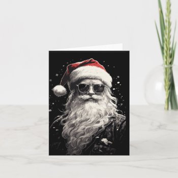 Folded Cool Santa Christmas Card by pjwuebker at Zazzle