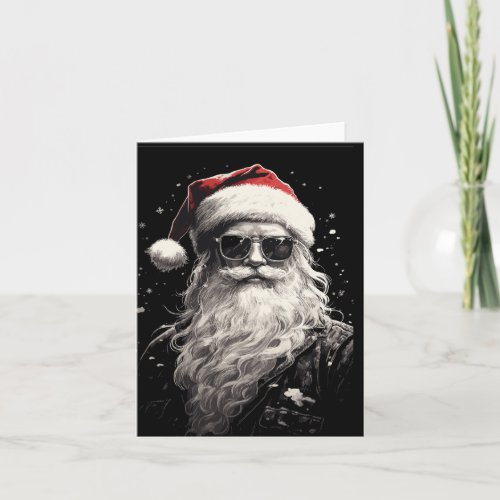 Folded Cool Santa Christmas Card