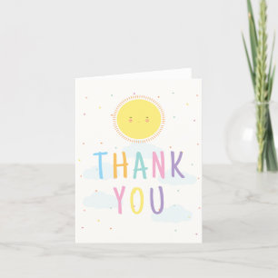 Folded Cute Sun Thank You Cards