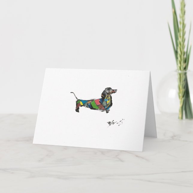 Folded Dachshund Card (Front)