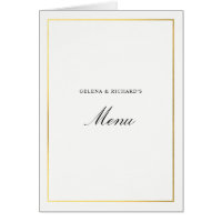 Folded Elegant Gold Wedding Menu