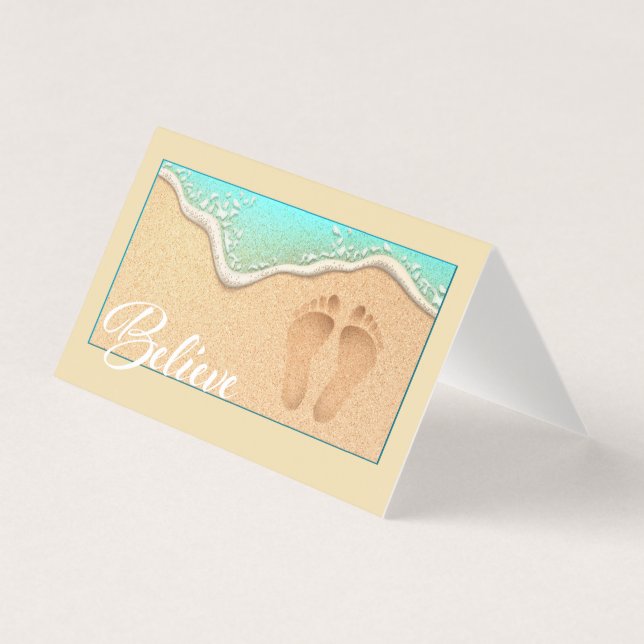 Folded Footprint in Sand Business Card (Front)