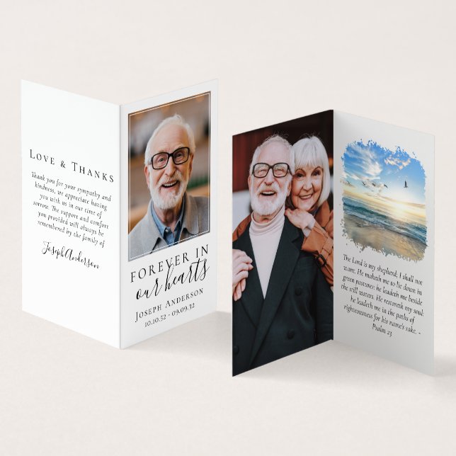 Folded Forever in Our Hearts Memorial Prayer Card (Inside and Outside)