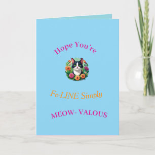 Folded Get Well Card- Cat lover's Card