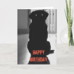 Folded Greeting Card<br><div class="desc">A spooky black dog with glowing eyes.

Happy Birthday</div>