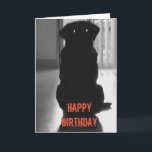 Folded Greeting Card<br><div class="desc">A spooky black dog with glowing eyes.

Happy Birthday</div>