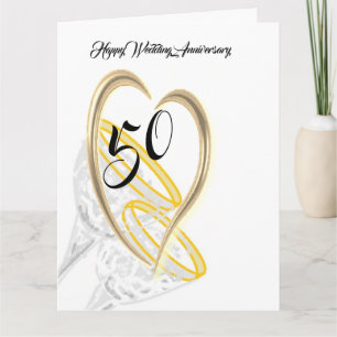 Folded Greeting Card 50TH WEDDING ANNIVERSARY