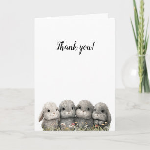 Folded Greeting Card-Adorable Bunnies-Customizable Card