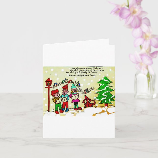 Folded Greeting Card - Christmas (Orchid)