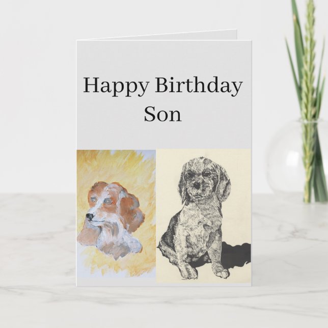 Folded Greeting Card Cild's Birthday Son (Front)