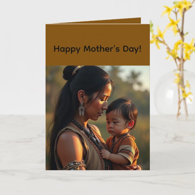 Folded Greeting Card for Mother's Day (Yellow Flower)