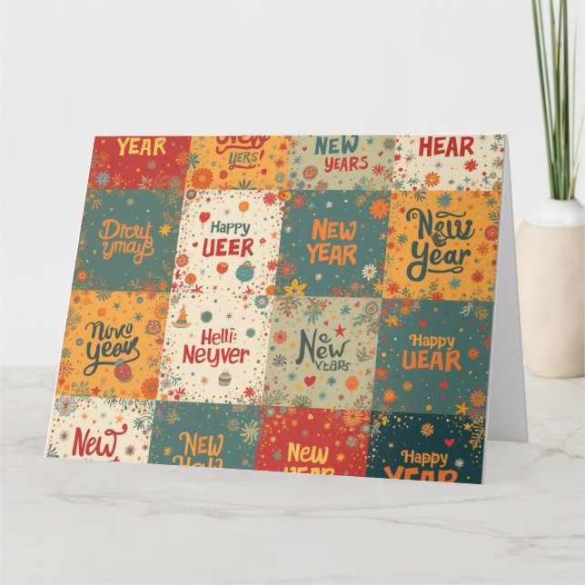 Folded Greeting Card for New Year (Front)