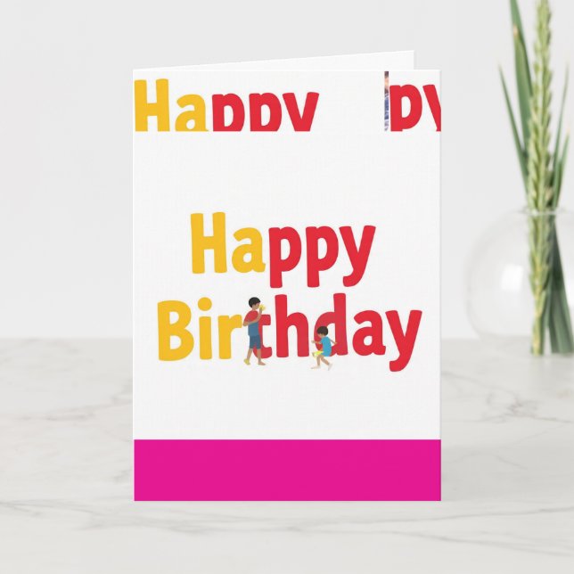 Folded Greeting Card HAPPY BIRTHDAY  (Front)