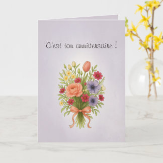 Folded greeting card, lilac color and dreams card