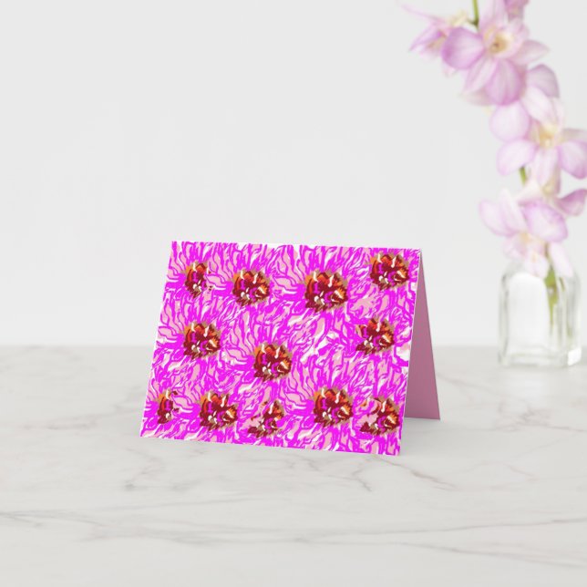 Folded Greeting Card :  Pink Gerber Daisies (Orchid)