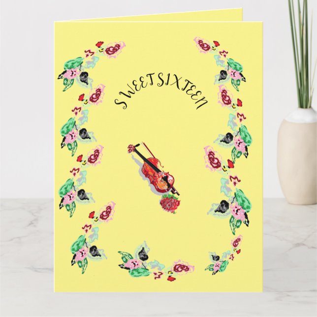 Folded Greeting Card : Sweet Sixteen Birthday (Front)