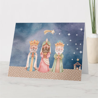 Folded Greeting Card w/ The Wise Men Illustration