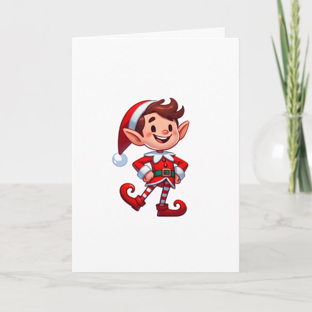 Folded Greeting Card with elf (Front)