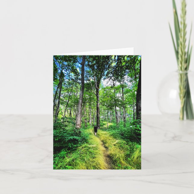 Folded greeting card with forest photo (Front)