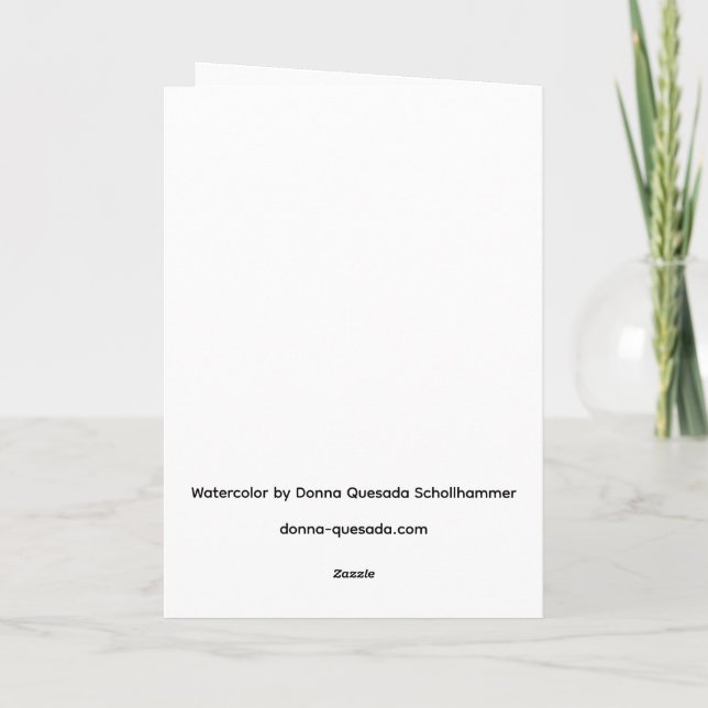 Folded Greeting Card with Original Watercolor (Back)