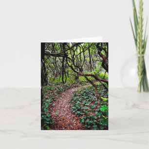 Folded greeting card with outdoor scene