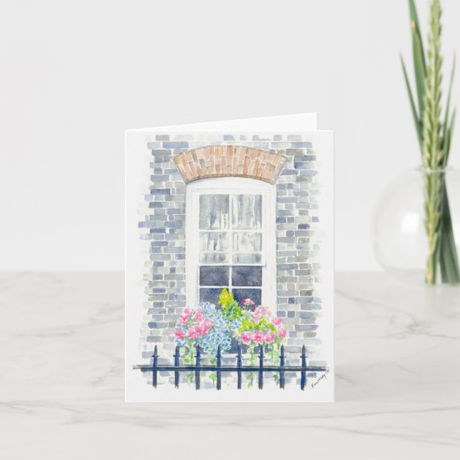 Folded greeting card with watercolor painting (Front)