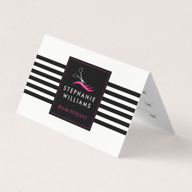 Folded Hair Salon Appointment Cards (Front)