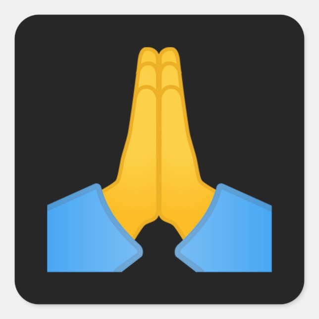 Folded Hands Emoji Square Sticker (Front)