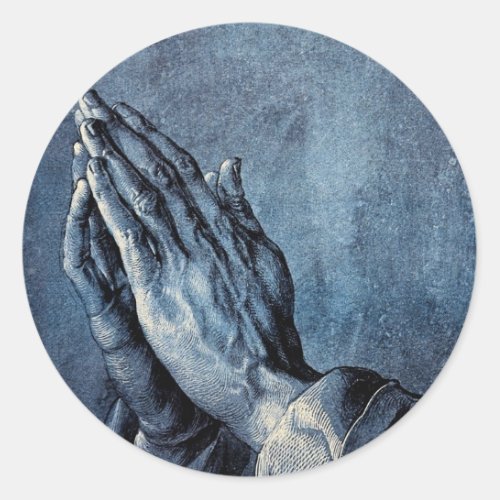Folded Hands Prayer _ Durer Classic Round Sticker