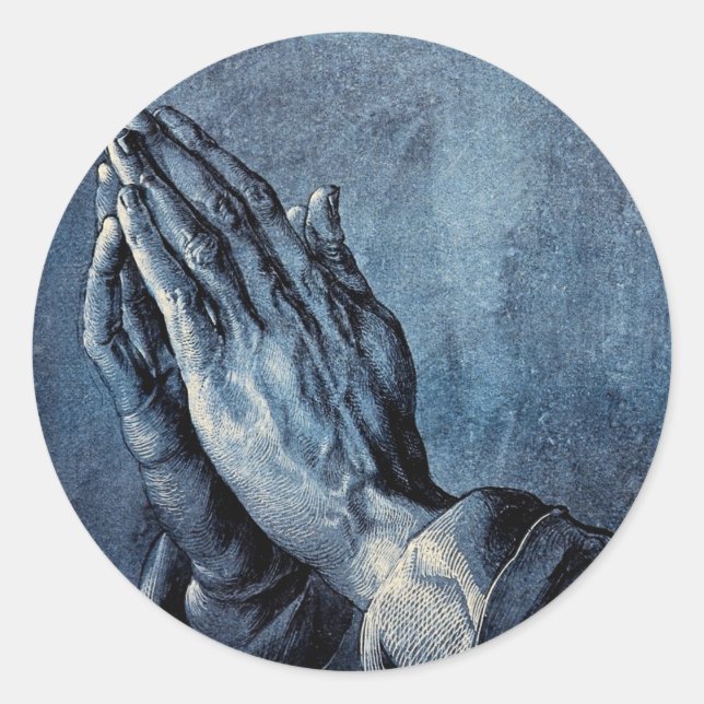 Folded Hands Prayer - Durer Classic Round Sticker (Front)