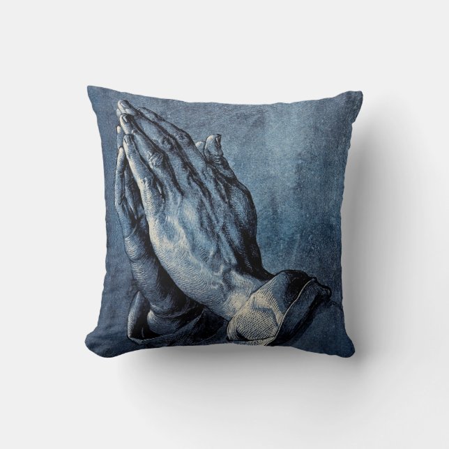 Folded Hands Prayer - Durer Throw Pillow (Front)