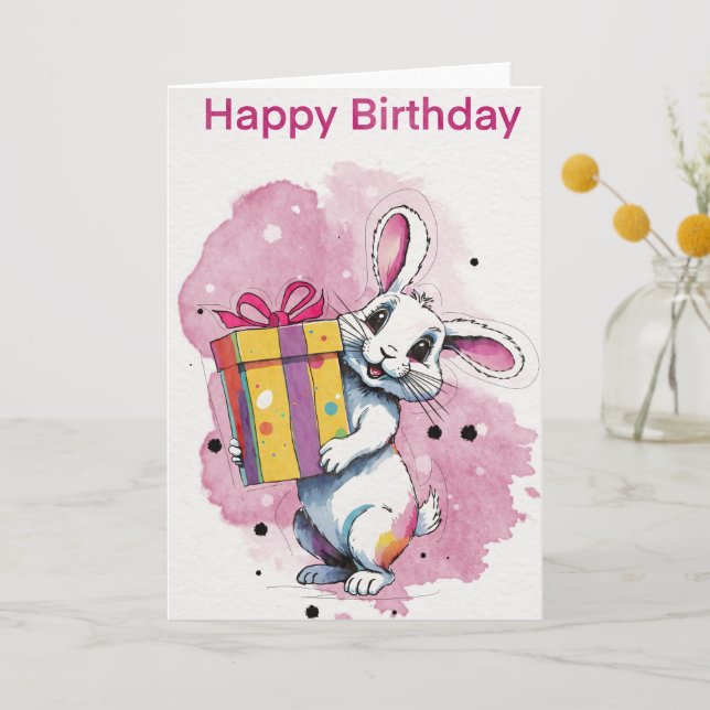 Folded happy birthday card for kids (Front)